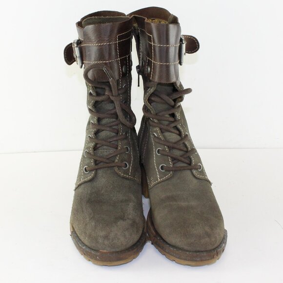 Fly London High Ankle Combat Suede Leather Boots (EU 38 / 7.5 US) - Picture 3 of 10